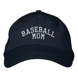 Baseball Mom Embroidered Navy Baseball Hat