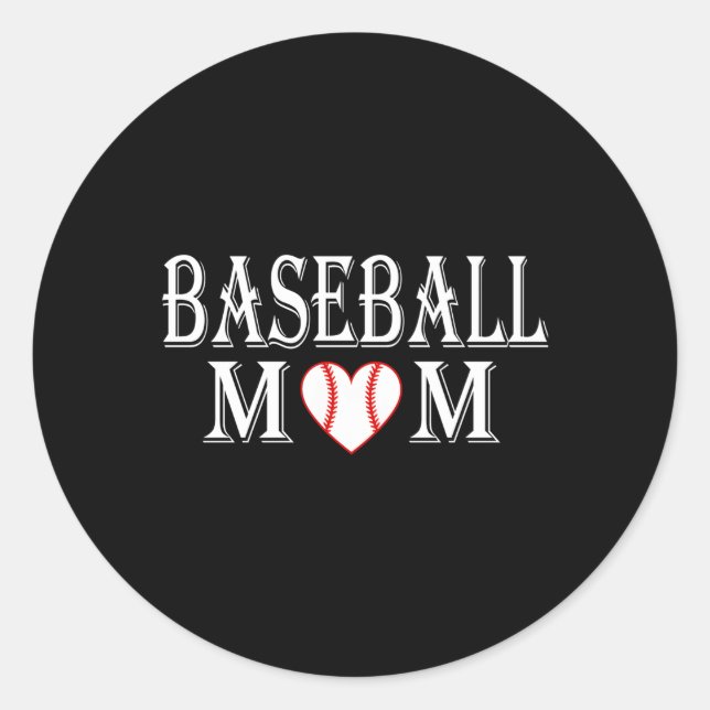 Baseball Mom For Sport Moms Classic Round Sticker (Front)