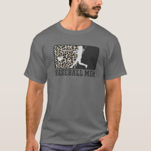 Baseball Mom Funny Mom Life Leopard T-Shirt
