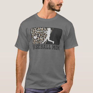 Baseball Mom Funny Mom Life Leopard T-Shirt