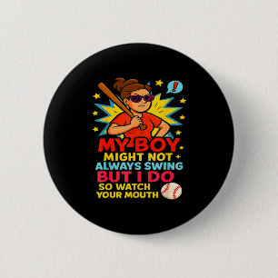 Baseball Mom Funny Quote For Mother's Day Gift  2 Inch Round Button