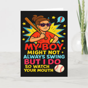 Baseball Mom Funny Quote For Mother's Day Gift  Card