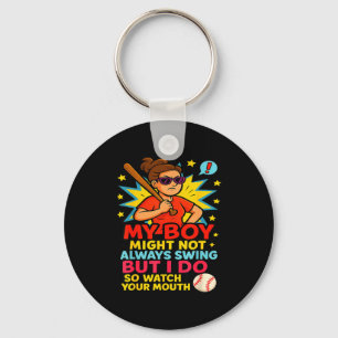Baseball Mom Funny Quote For Mother's Day Gift Keychain