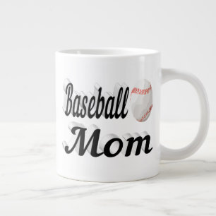 Baseball Mom half text Giant Coffee Mug