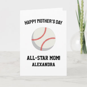 Baseball Mom Happy Mothers Day Card