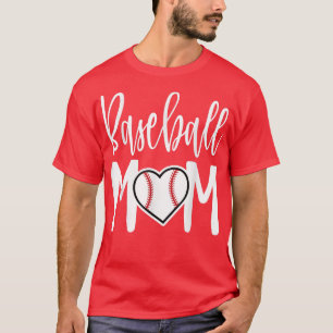 Baseball Mom Heart Gift for Sports Moms T-Shirt