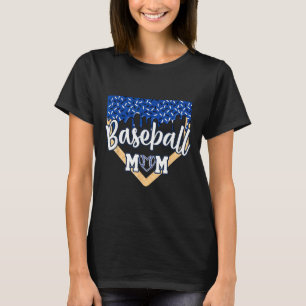 Baseball Mom Home Plate Ice Cream Drip With Sprink T-Shirt