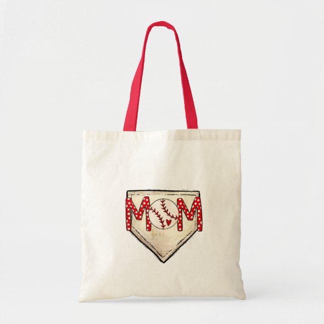 Baseball Mom Home Plate Sports Mom Cooperstown Tote Bag (Front)