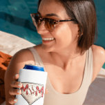 Baseball Mom Home Plate Sports Red Polka Dot Mom  Can Cooler<br><div class="desc">This baseball Mom can cooler will keep your drinks cold at the field,  tailgating or at the beach. The baseball Mom home plate design can be found on other products in my store,  PageCreativeDesigns.</div>