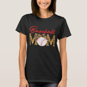 Baseball Mom Leopard Bandana Funny Softball Mom Mo T-Shirt