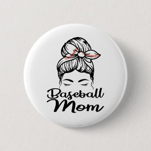 Baseball Mom Leopard Funny Softball Mom 2 Inch Round Button