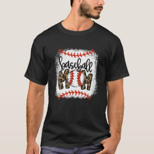Baseball Mom Leopard Funny Softball Mom Mother's D T-Shirt