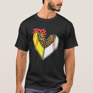Baseball Mom Leopard Funny Softball Mom Mother's D T-Shirt