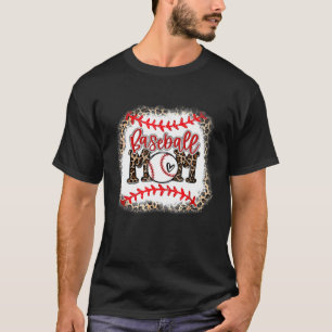 Baseball Mom Leopard Funny Softball Mom Mother's D T-Shirt