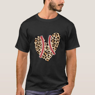 Baseball Mom Leopard Funny Softball Mom Mother's D T-Shirt
