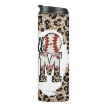 Baseball Mom Leopard Print Tumbler Sports Mama