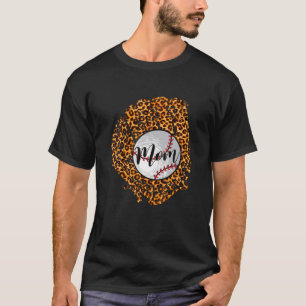 Baseball Mom Leopard Softball Mama Mother's Day 20 T-Shirt