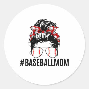 Baseball Mom Life Classic Round Sticker