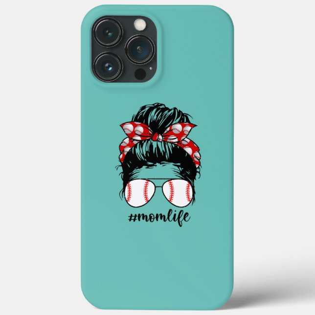 Baseball Mom Life Messy Bun Momlife Funny Case-Mate iPhone Case (Back)