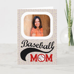 Baseball Mom Mother's Day Photo Personalized Card