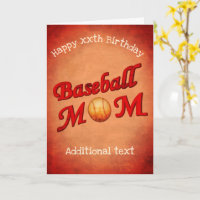 Baseball Mom Personalized Birthday Card