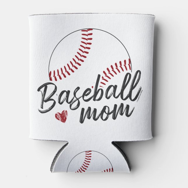 Baseball Mom, Personalized Name & Number - GLS Can Cooler (Front)