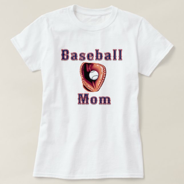 Baseball Mom...Powered by Caffeine with Name T-Shirt (Design Front)