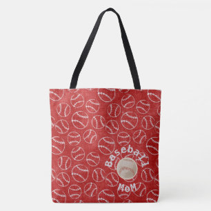 Baseball Mom Red Print Bag