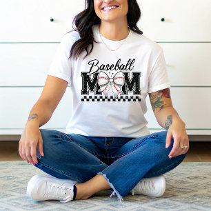Baseball Mom Retro Mama Coquette Bow Tri-Blend Shirt