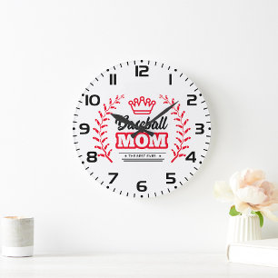 Baseball Mom Shirt The Best Ever Crown  Large Clock