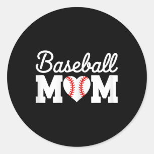 Baseball Mom Shirt Women Baseball Heart Mothers Da Classic Round Sticker