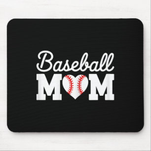 Baseball Mom Shirt Women Baseball Heart Mothers Da Mouse Pad