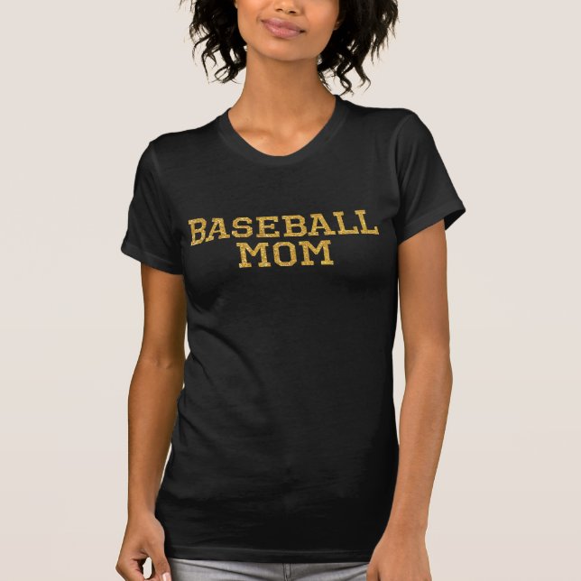 Baseball Mom Shirts With Gold Sequins (Front)