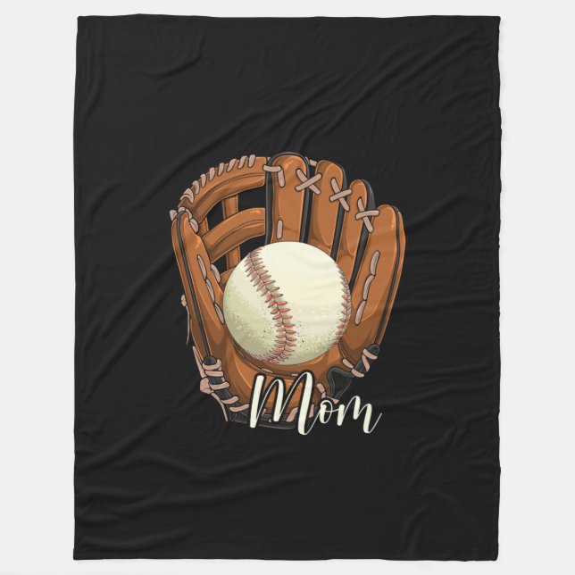 Baseball Mom Softball Mama Mother's Day Fleece Blanket (Front)