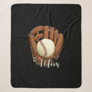 Baseball Mom Softball Mama Mother's Day Sherpa Blanket