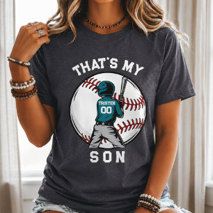 Baseball Mom Son Sports Personalized Child Boy Tri-Blend Shirt