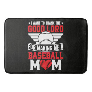 Baseball Mom Sports Parent Game Day Mother Bath Mat