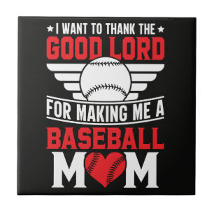 Baseball Mom Sports Parent Game Day Mother Tile