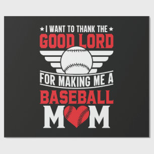 Baseball Mom Sports Parent Game Day Mother Wrapping Paper