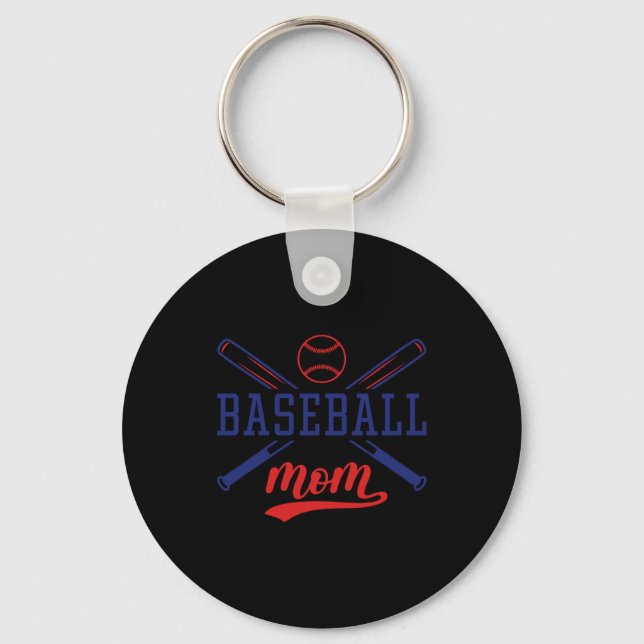 Baseball Mom T Shirt  Keychain (Front)