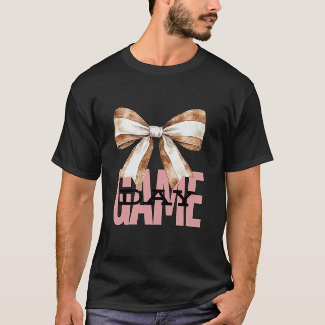 Baseball Mom Tee Sports Mama Coquette Bow Gameday  (Front)