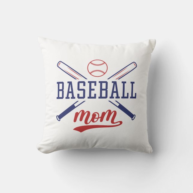 Baseball Mom Throw Pillow (Front)