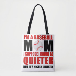 Baseball mom tote bag