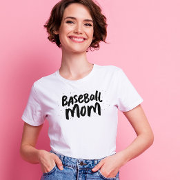 Baseball mom trendy personalized black type T-Shirt