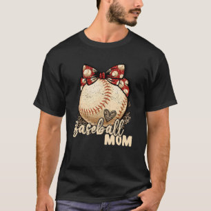 Baseball Mom Vintage Leopard Hearts For Grandma Mo T-Shirt