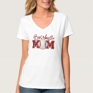 Baseball Mom Women's Hanes Nano V-Neck T-Shirt