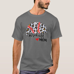 Baseball Mommy Cute Leoapard Baseball Graphic Mom T-Shirt