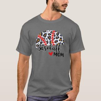 Baseball Mommy Cute Leoapard Baseball Graphic Mom T-Shirt