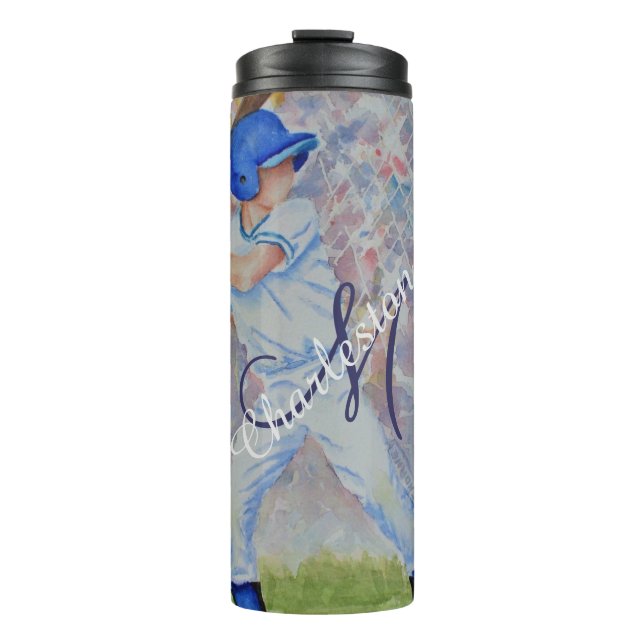Baseball Monogram Thermal Tumbler (Front)