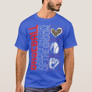 Baseball Mother Of The Groom Game Day Leopard Hear T-Shirt